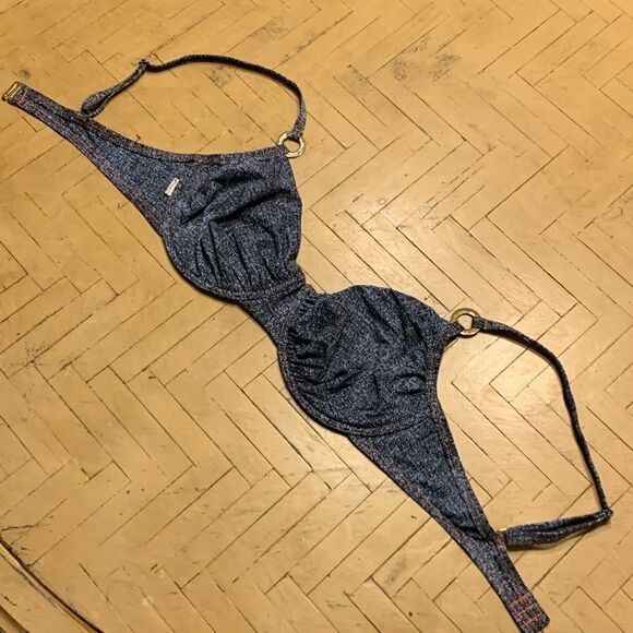 Captiva Blue Underwire Bikini Top M Denim Bra - Picture 10 of 13